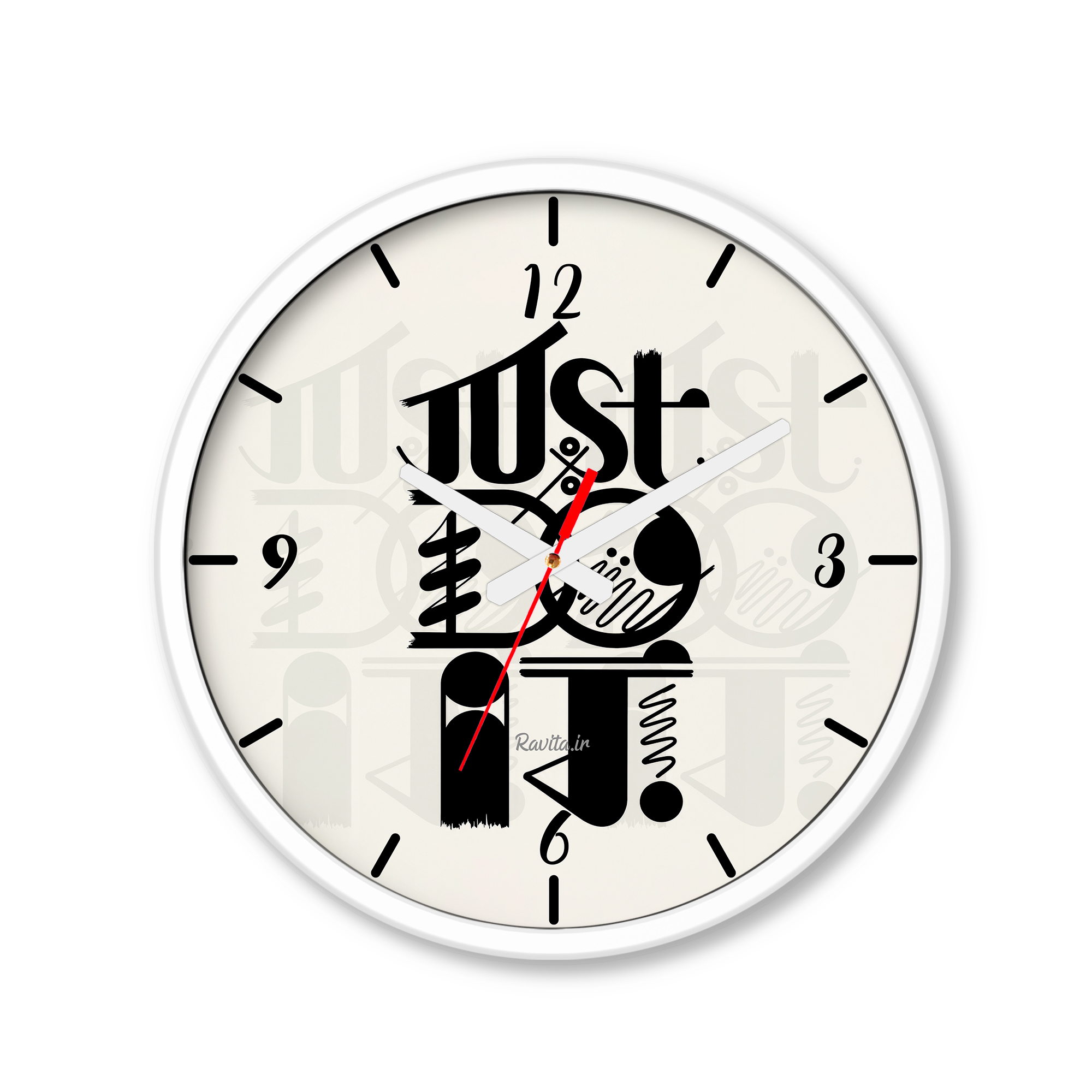 ساعت رومیزی دیواری راویتا طرح فقط انجامش بده - Just Do It کد 4003 ساعت رومیزی دیواری راویتا طرح فقط انجامش بده - Just Do It کد 4003