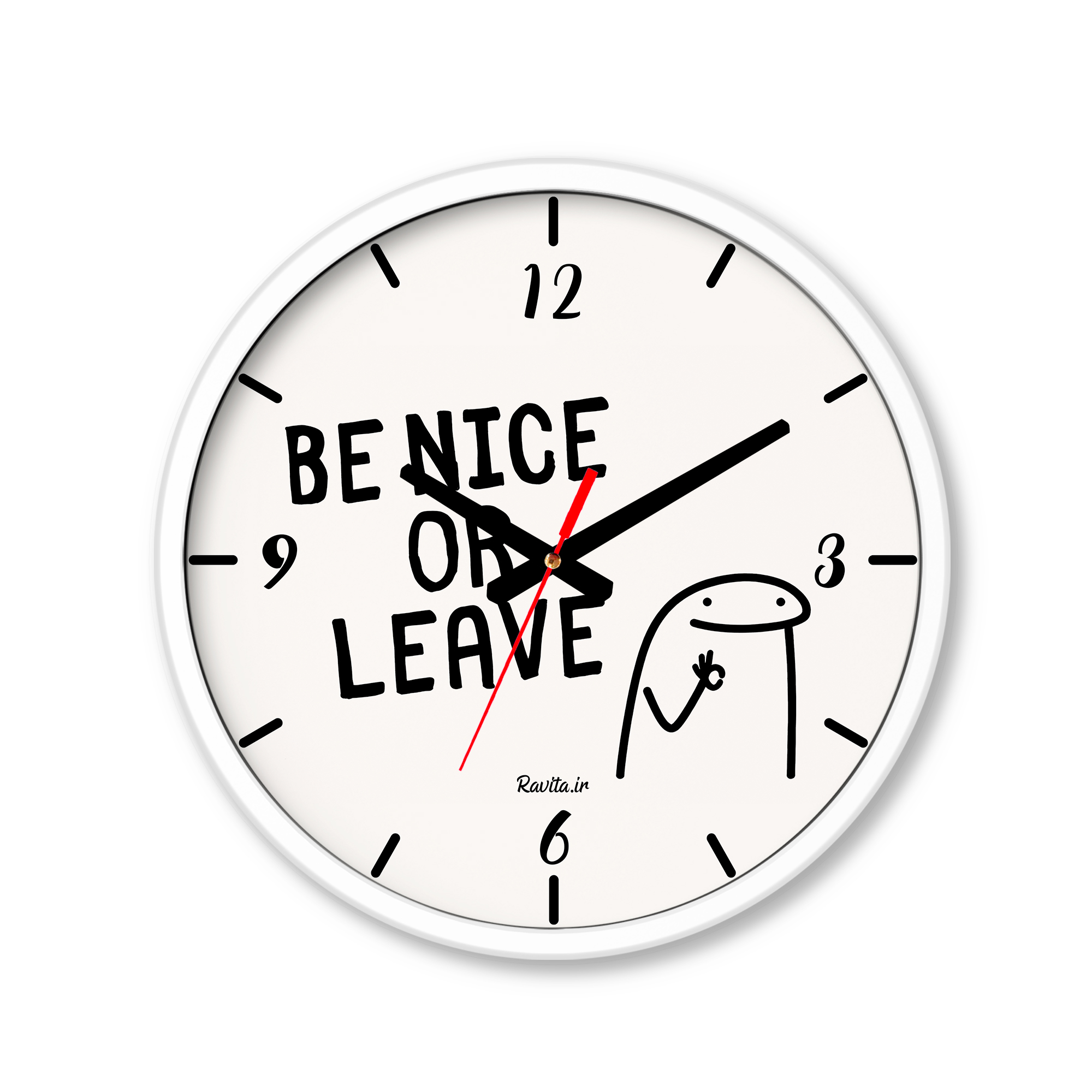 ساعت رومیزی دیواری راویتا طرح مهربان باش یا برو – Be Nice or Leave کد 3973 ساعت رومیزی دیواری راویتا طرح مهربان باش یا برو – Be Nice or Leave کد 3973