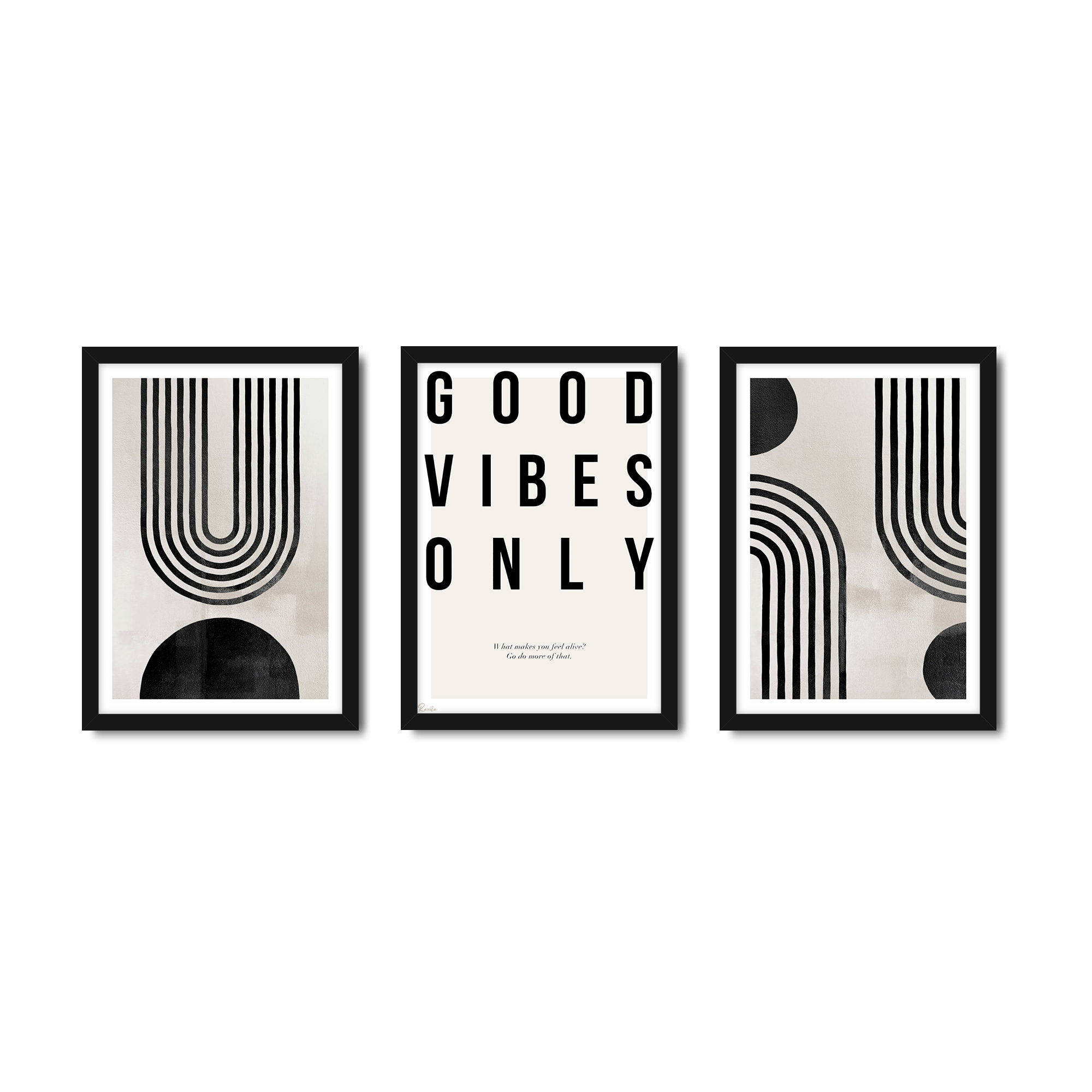 ست 3 تکه تابلو دکوراتیو فقط حس خوب Good Vibes Only | طرح T-510 ست 3 تکه تابلو دکوراتیو فقط حس خوب Good Vibes Only | طرح T-510