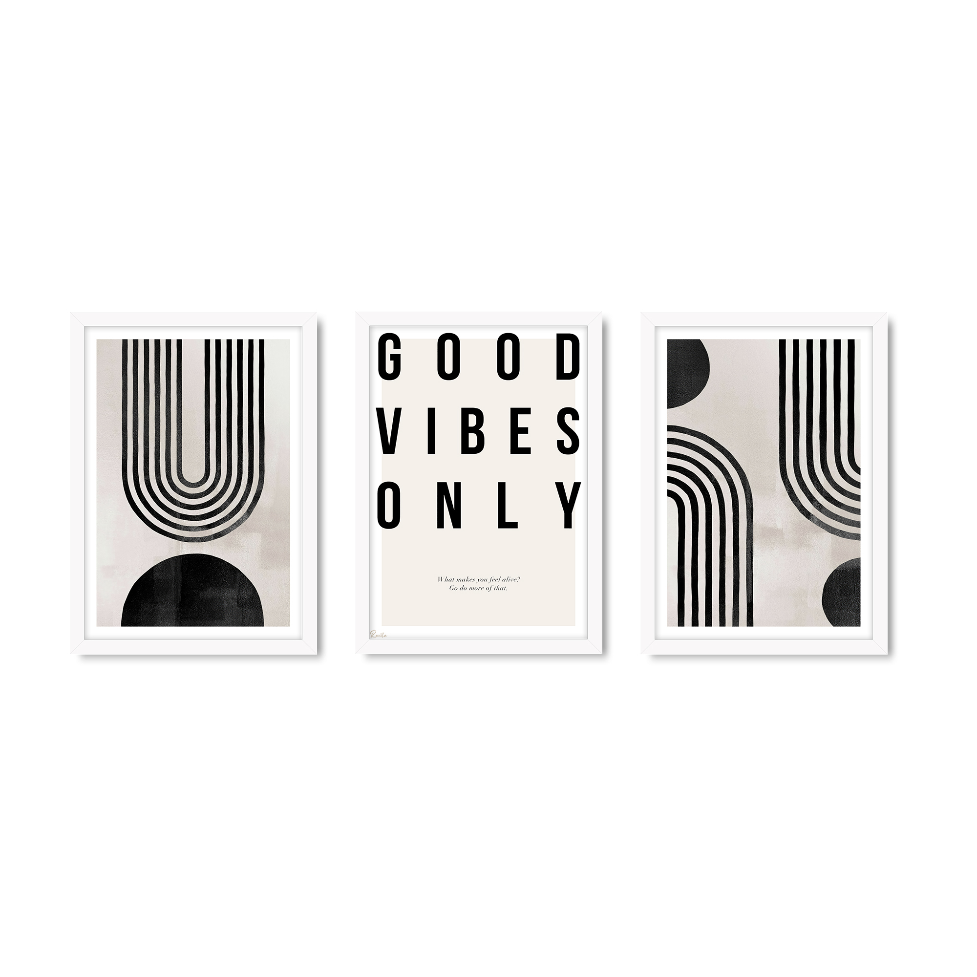 ست 3 تکه تابلو دکوراتیو فقط حس خوب Good Vibes Only | طرح T-510 ست 3 تکه تابلو دکوراتیو فقط حس خوب Good Vibes Only | طرح T-510