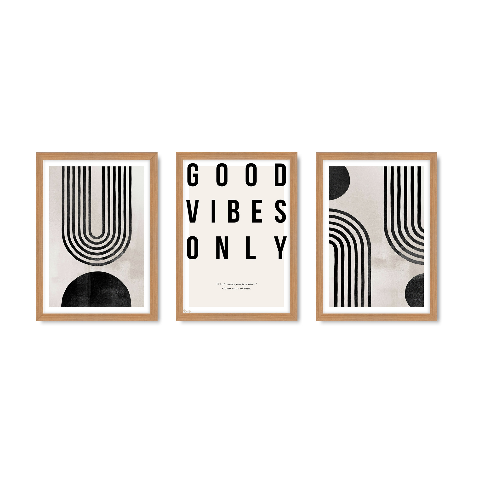 ست 3 تکه تابلو دکوراتیو فقط حس خوب Good Vibes Only | طرح T-510 ست 3 تکه تابلو دکوراتیو فقط حس خوب Good Vibes Only | طرح T-510