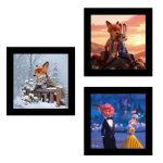 تابلو 3 تایی راویتا طرح زوتوپیا عاشقانه دونفره – Zootopia کد T 473