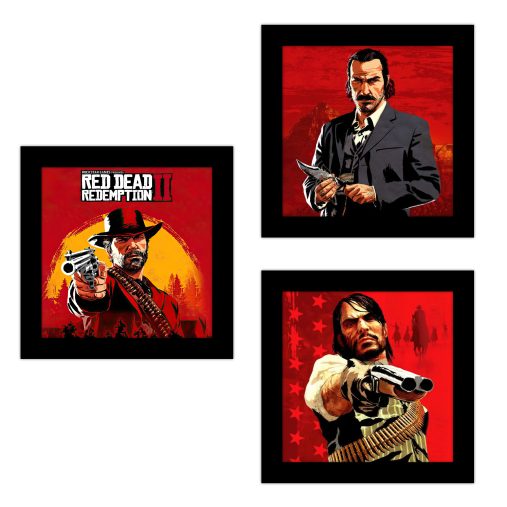 تابلو 3 تایی راویتا طرح رد دد ردمپشن - Red Dead Redemption 2 کد T 486