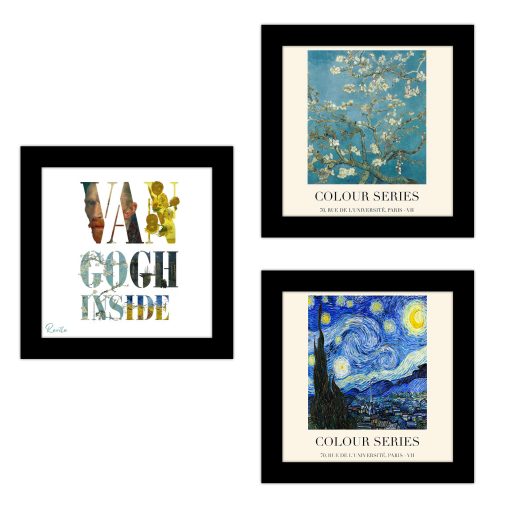 تابلو 3 تایی راویتا طرح به سبک ون گوک – Van Gogh کد T 478
