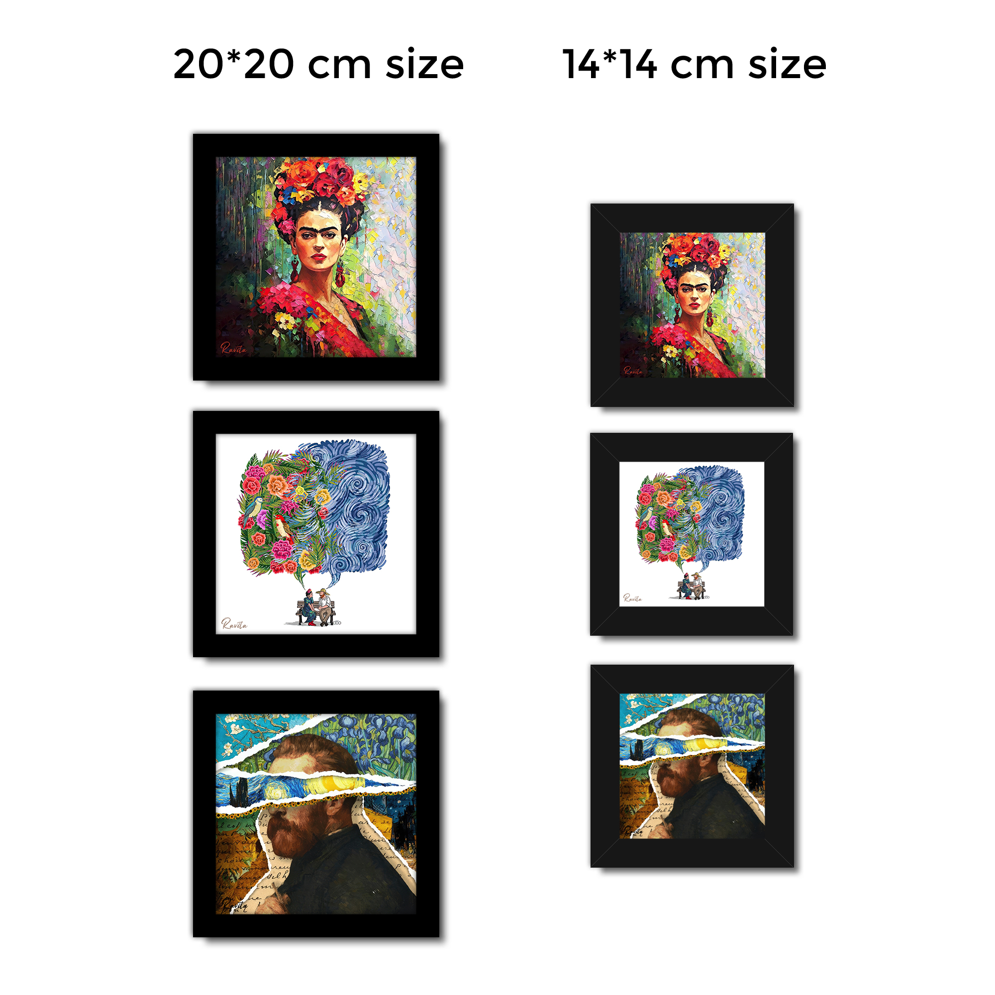 تابلو 3 تایی راویتا طرح ون گوک و فریدا کالو – van gogh & kahlo کد T 480 تابلو 3 تایی راویتا طرح ون گوک و فریدا کالو – van gogh & kahlo کد T 480