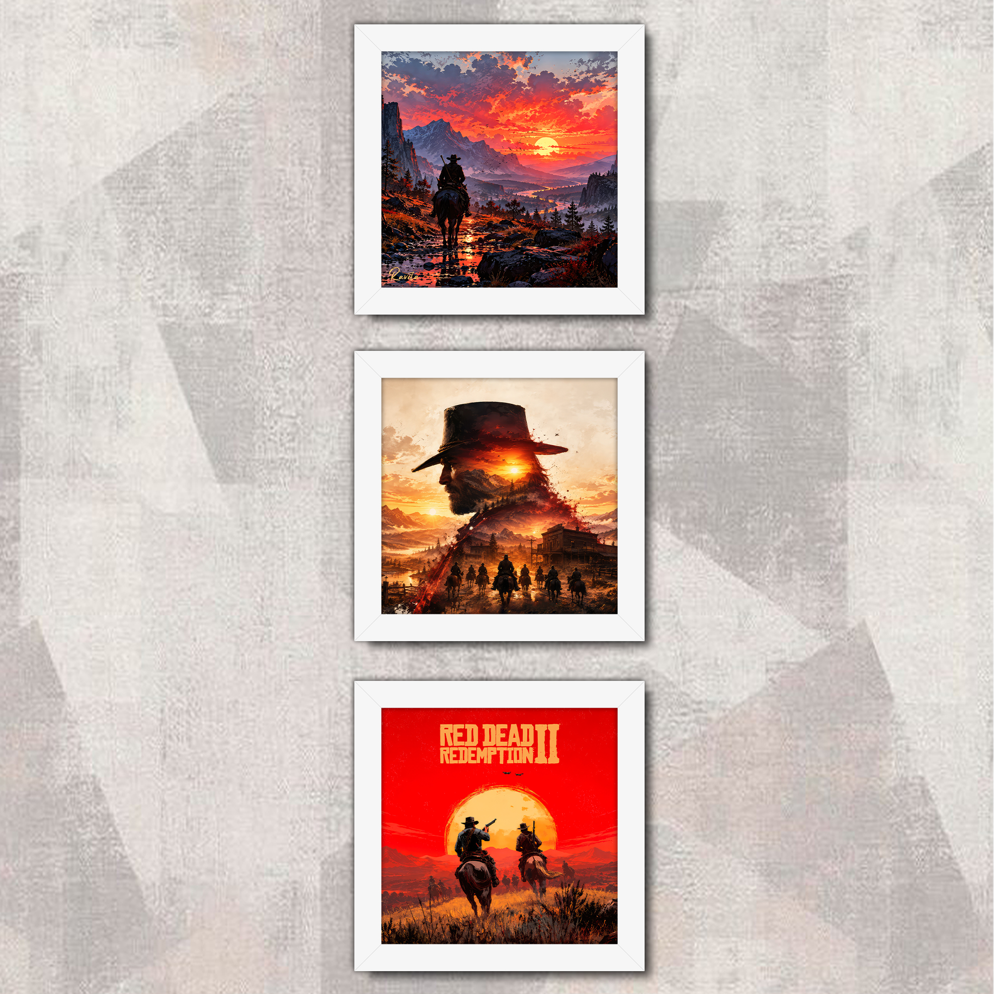 تابلو 3 تایی راویتا طرح رد دد ردمپشن - Red Dead Redemption 2 کد T 485 تابلو 3 تایی راویتا طرح رد دد ردمپشن - Red Dead Redemption 2 کد T 485