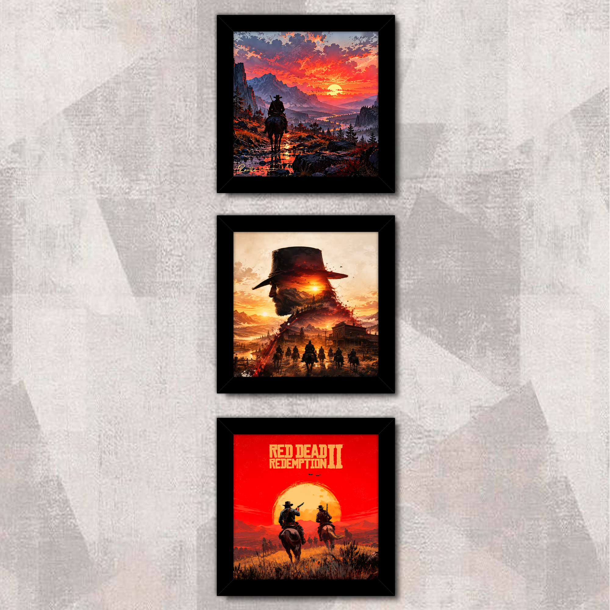 تابلو 3 تایی راویتا طرح رد دد ردمپشن - Red Dead Redemption 2 کد T 485 تابلو 3 تایی راویتا طرح رد دد ردمپشن - Red Dead Redemption 2 کد T 485