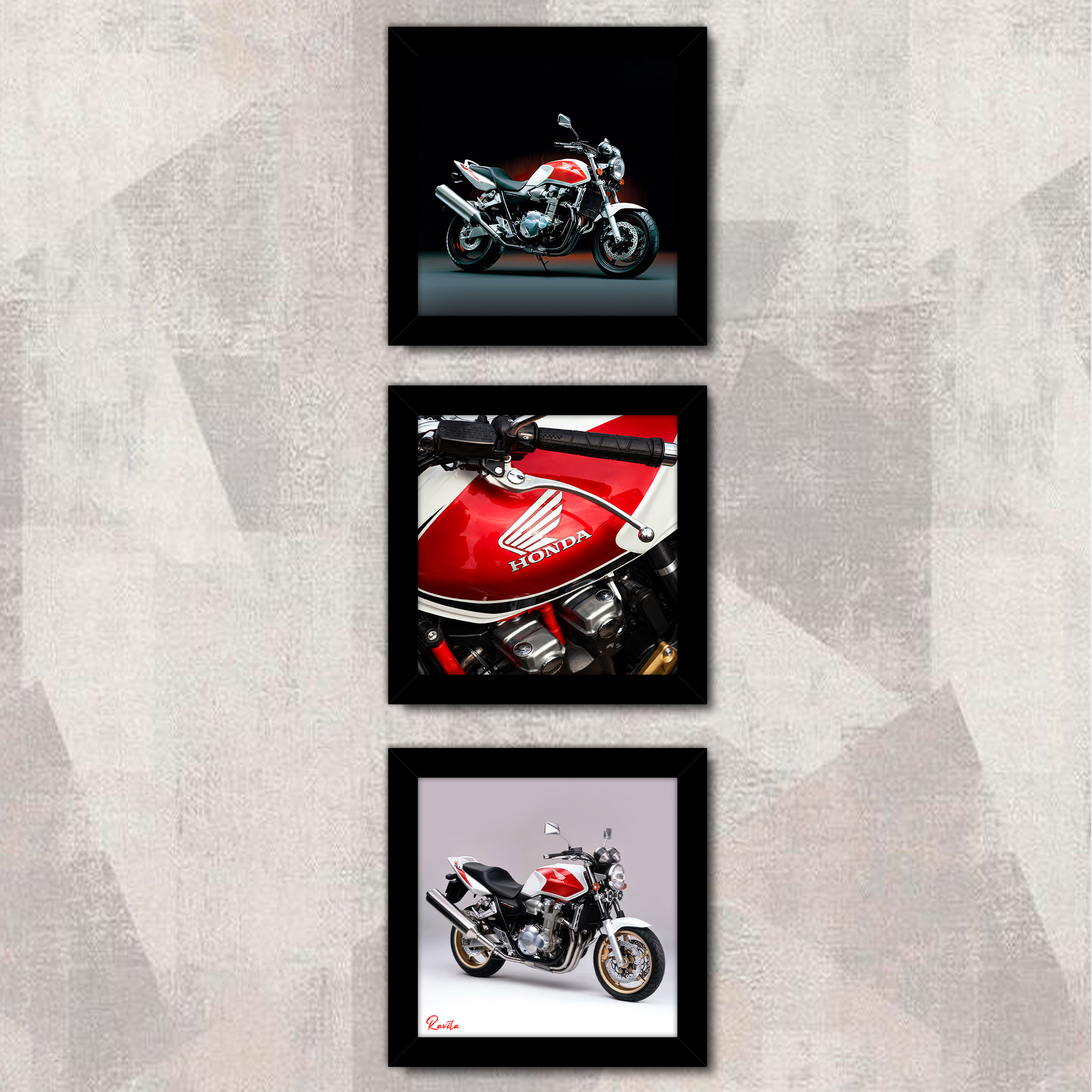 تابلو 3 تایی راویتا طرح موتور هوندا - Honda CB 1300 کد T 495 تابلو 3 تایی راویتا طرح موتور هوندا - Honda CB 1300 کد T 495