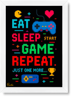 تابلو تکی راویتا طرح بخور، بخواب، بازی کن، تکرار کن – Eat Sleep Game Repeat کد 3995